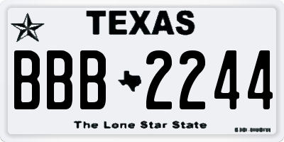 TX license plate BBB2244