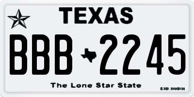 TX license plate BBB2245