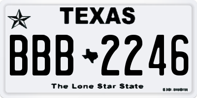 TX license plate BBB2246