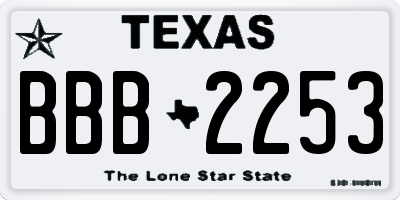 TX license plate BBB2253