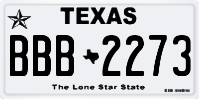 TX license plate BBB2273