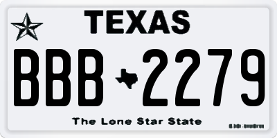 TX license plate BBB2279