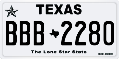 TX license plate BBB2280