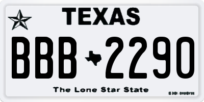 TX license plate BBB2290