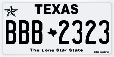TX license plate BBB2323