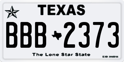 TX license plate BBB2373