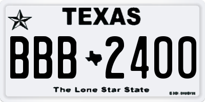 TX license plate BBB2400