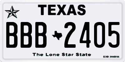 TX license plate BBB2405