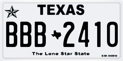 TX license plate BBB2410