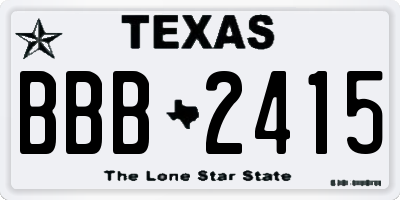 TX license plate BBB2415