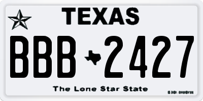 TX license plate BBB2427