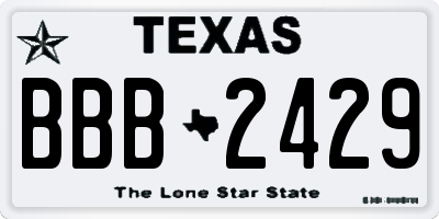 TX license plate BBB2429