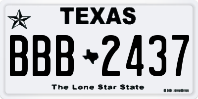 TX license plate BBB2437