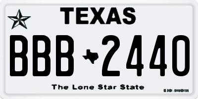 TX license plate BBB2440