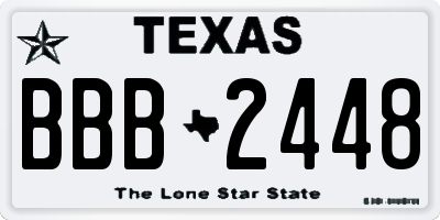 TX license plate BBB2448