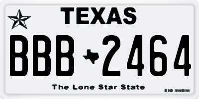 TX license plate BBB2464