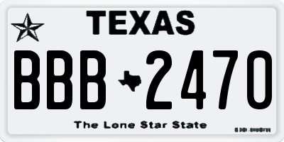 TX license plate BBB2470