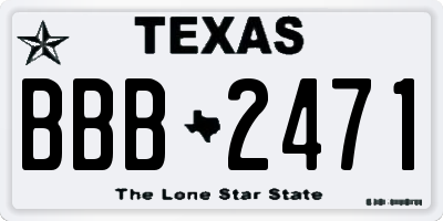 TX license plate BBB2471