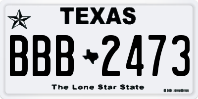 TX license plate BBB2473