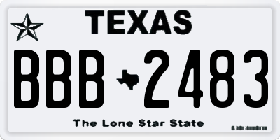 TX license plate BBB2483