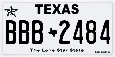 TX license plate BBB2484