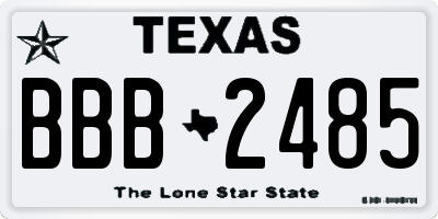 TX license plate BBB2485