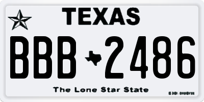 TX license plate BBB2486