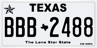 TX license plate BBB2488
