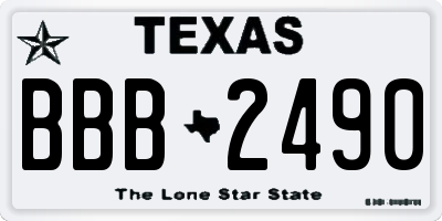 TX license plate BBB2490