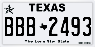 TX license plate BBB2493