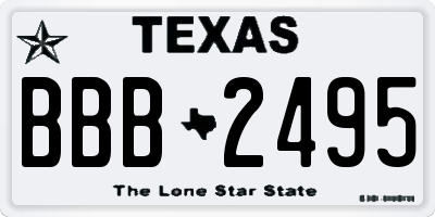 TX license plate BBB2495