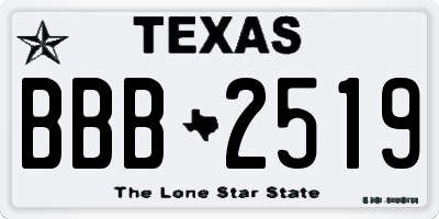 TX license plate BBB2519