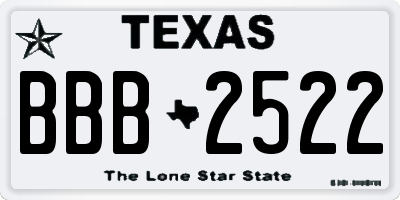 TX license plate BBB2522