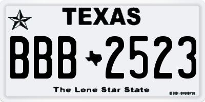 TX license plate BBB2523