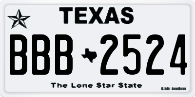 TX license plate BBB2524