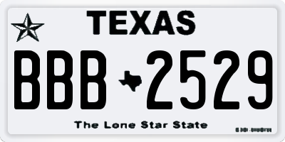 TX license plate BBB2529