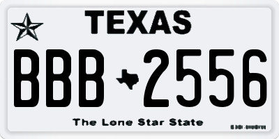 TX license plate BBB2556