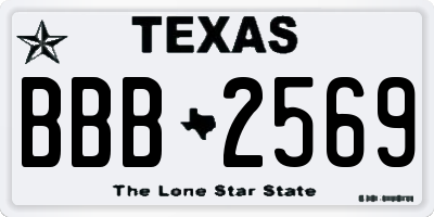 TX license plate BBB2569