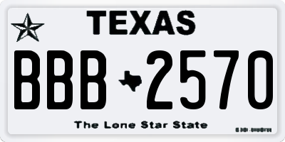 TX license plate BBB2570