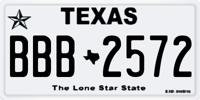 TX license plate BBB2572