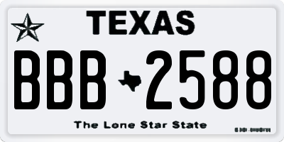 TX license plate BBB2588