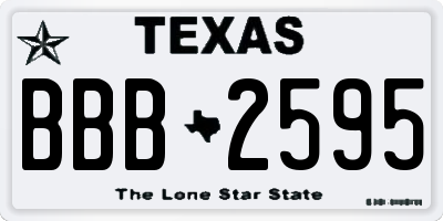 TX license plate BBB2595