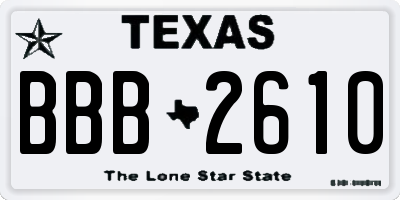 TX license plate BBB2610