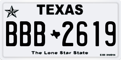 TX license plate BBB2619