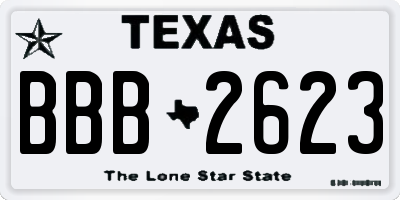 TX license plate BBB2623