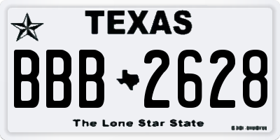 TX license plate BBB2628