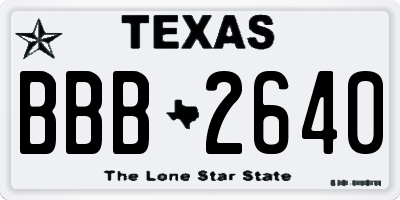 TX license plate BBB2640