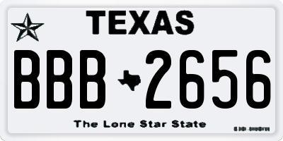 TX license plate BBB2656