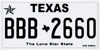 TX license plate BBB2660