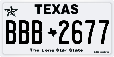 TX license plate BBB2677